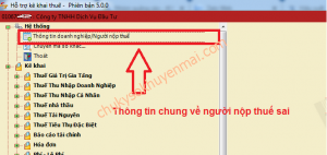 Thông tin người nộp thuế sai